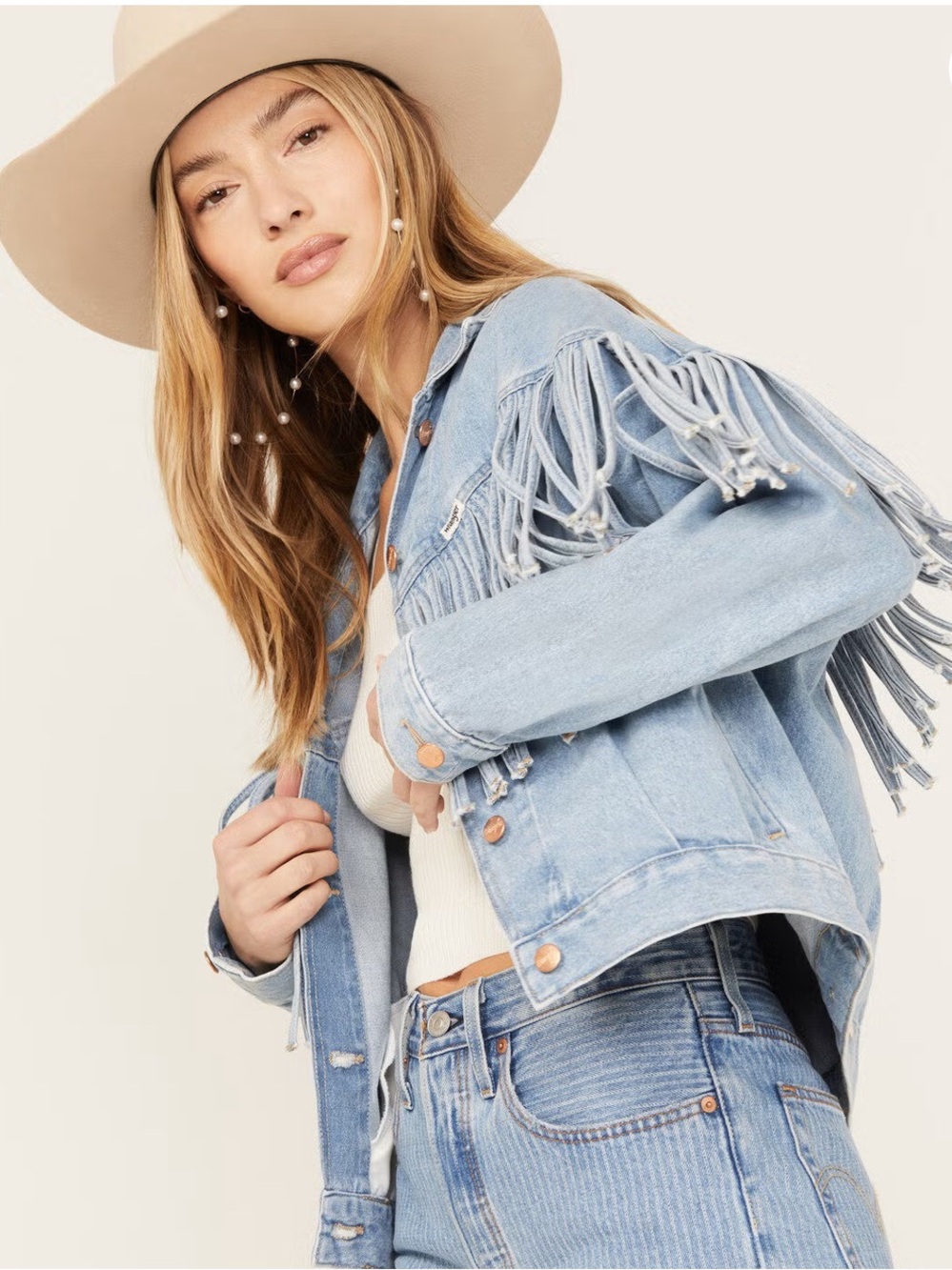 RARE Wrangler western fringe jacket size large